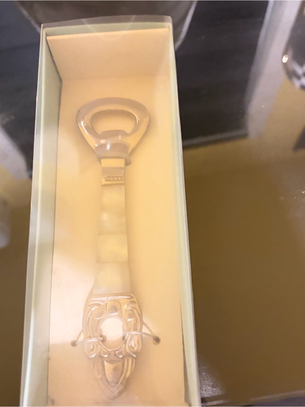 Mother-of-Pearl Handle Bottle Opener - Elegant Cream Finish